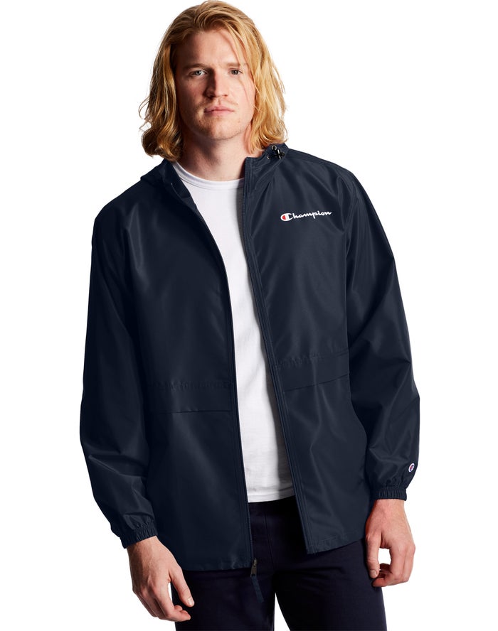 Champion Full Zip Script Logo Jas Heren - Donkerblauw - Belgie 6235STXFC